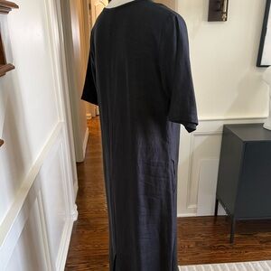 CTC Linens Black linen maxi dress with pockets